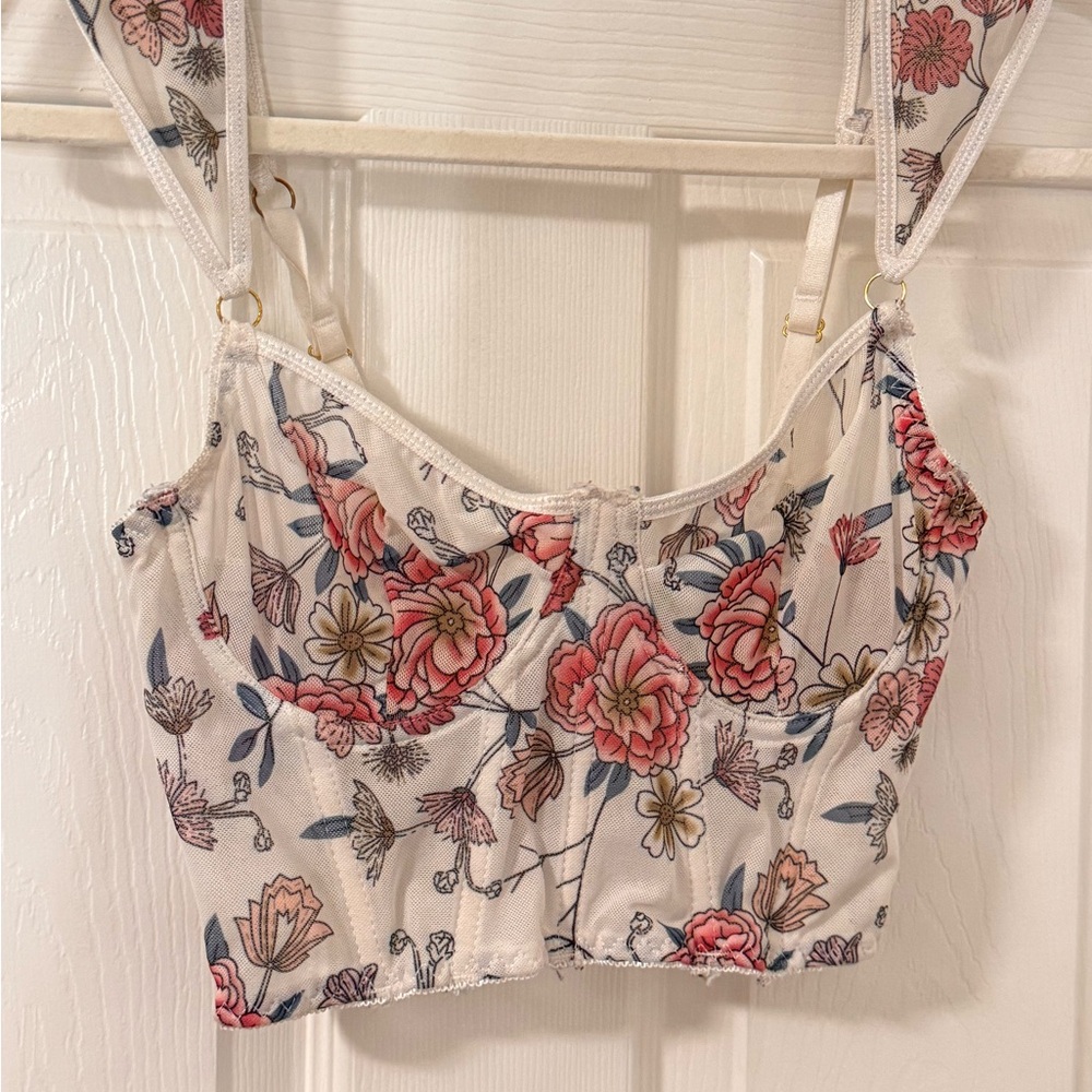 See through flower Corset